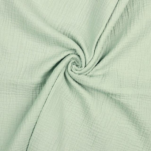 MINTGRÖN DOUBLE GAUZE EKOLOGISK MUSLIN – MJUK & ANDNINGSBAR