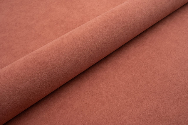 Dammig röd tjock matt velour möbeltyg med fleecebaksida (bild 1 av 3)