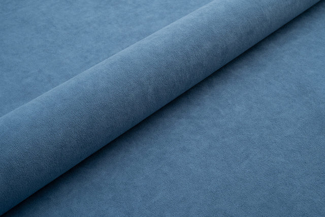 Gråblå tjock matt velour möbeltyg med fleecebaksida (bild 1 av 3)