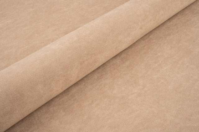 Ljus brun tjock matt velour möbeltyg med fleecebaksida (bild 1 av 3)