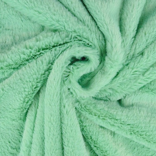 Mintgrön mjuk plysch – 10 mm lugg & tvärsgående stretch (bild 1 av 5)