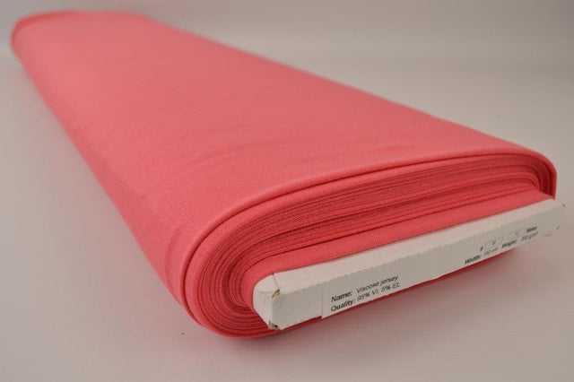 Korall pink viskosjersey – mjuk, andningsbar & elastisk (bild 2 av 4)