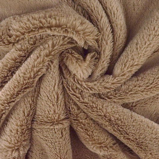 Taupe mjuk plysch – 10 mm lugg & tvärsgående stretch (bild 1 av 5)