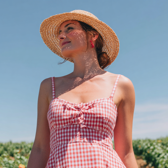 RÖD 6,5 MM GINGHAM RUTOR – OEKO-TEX BOMULL, LÄTT & ANDNINGSBART
