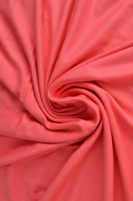 Korall pink viskosjersey – mjuk, andningsbar & elastisk (bild 1 av 4)