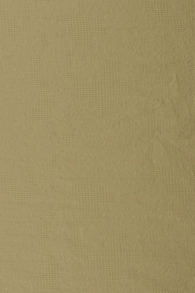 Champagne bomulls jacquard – våffelstruktur med blommotiv (bild 3 av 5)