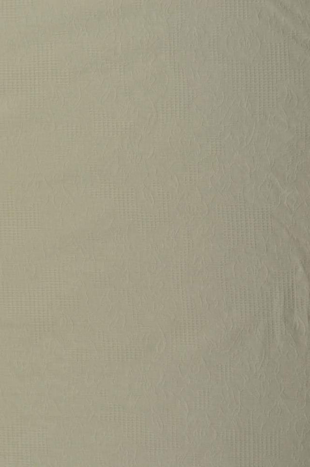 Vit bomulls jacquard – våffelstruktur med blommotiv (bild 3 av 5)