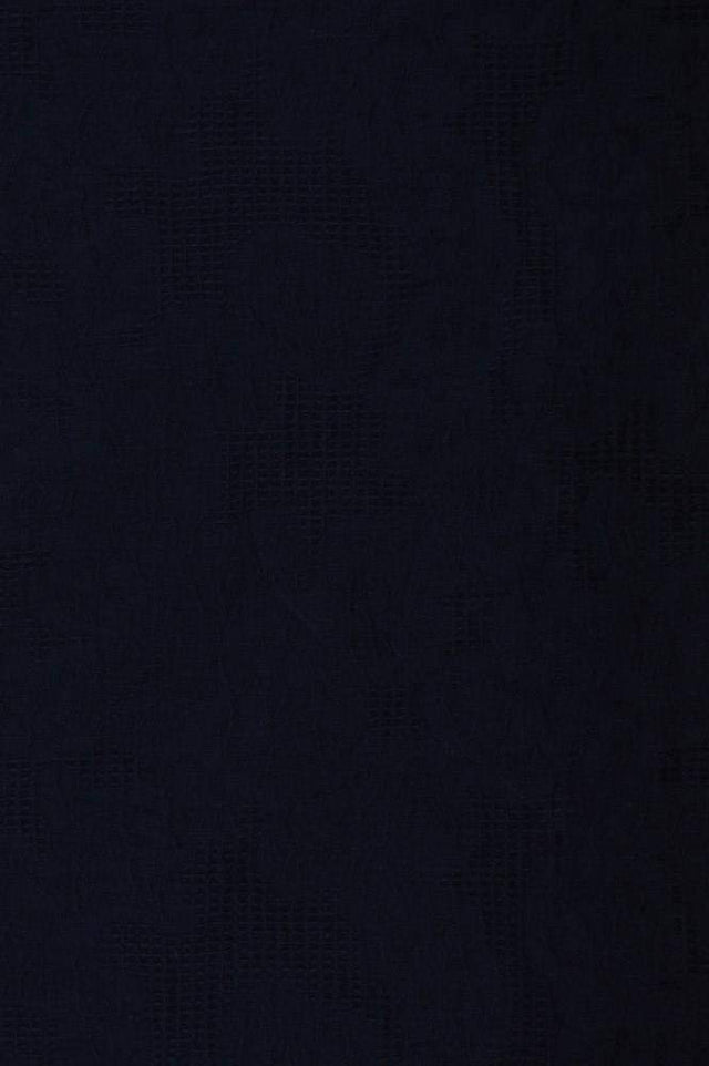 Navy bomulls jacquard – våffelstruktur med blommotiv (bild 3 av 5)