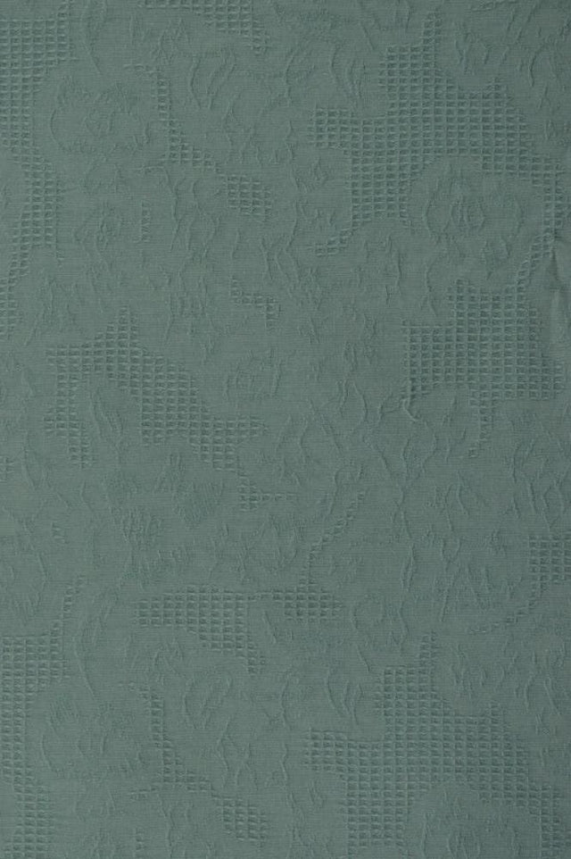 Vintage blå bomulls jacquard – våffelstruktur med blommotiv (bild 2 av 5)