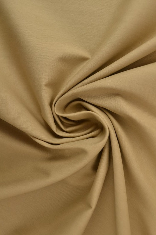 VINTAGE BEIGE BOMULLSPOPLIN – TÄTT VÄVT BOMULLSTYG