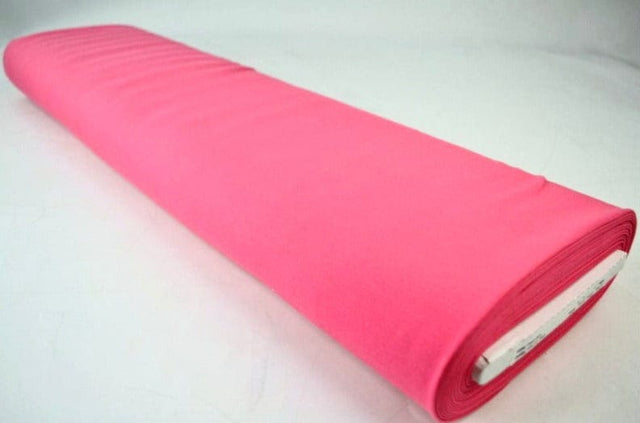 Neonpink french terry – mjuk bomullsstickad metervara med stretch (bild 2 av 5)