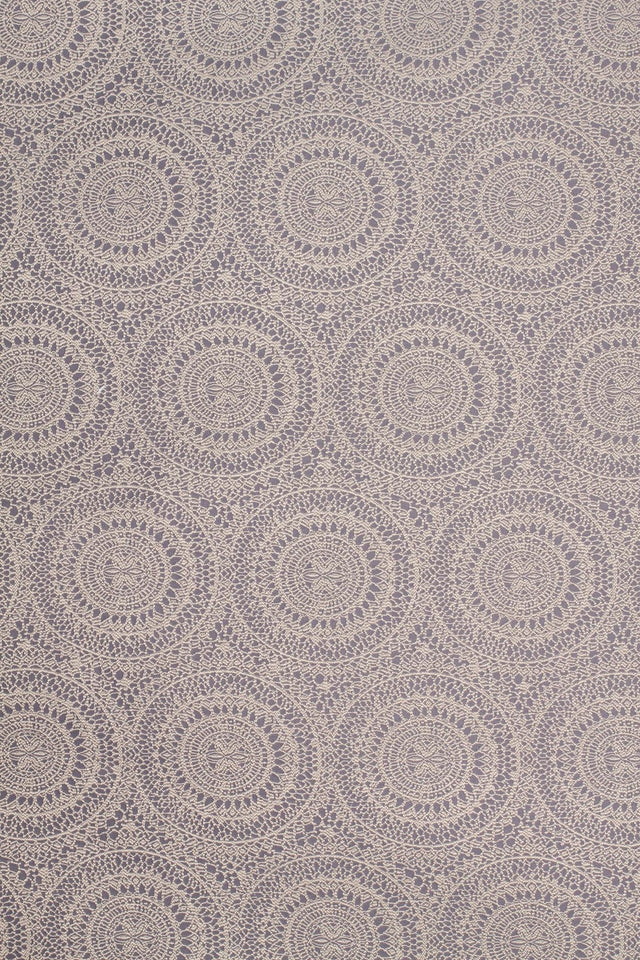 Sandbeige spets på mörkbrun lilly jacquard möbeltyg – blondmönster (bild 2 av 3)