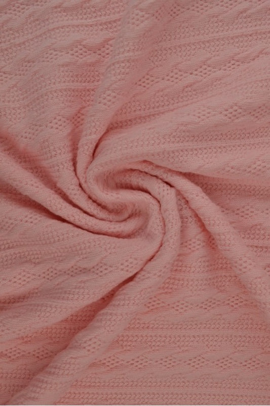 Rosa kabelstickad jacquard (bild 1 av 2)