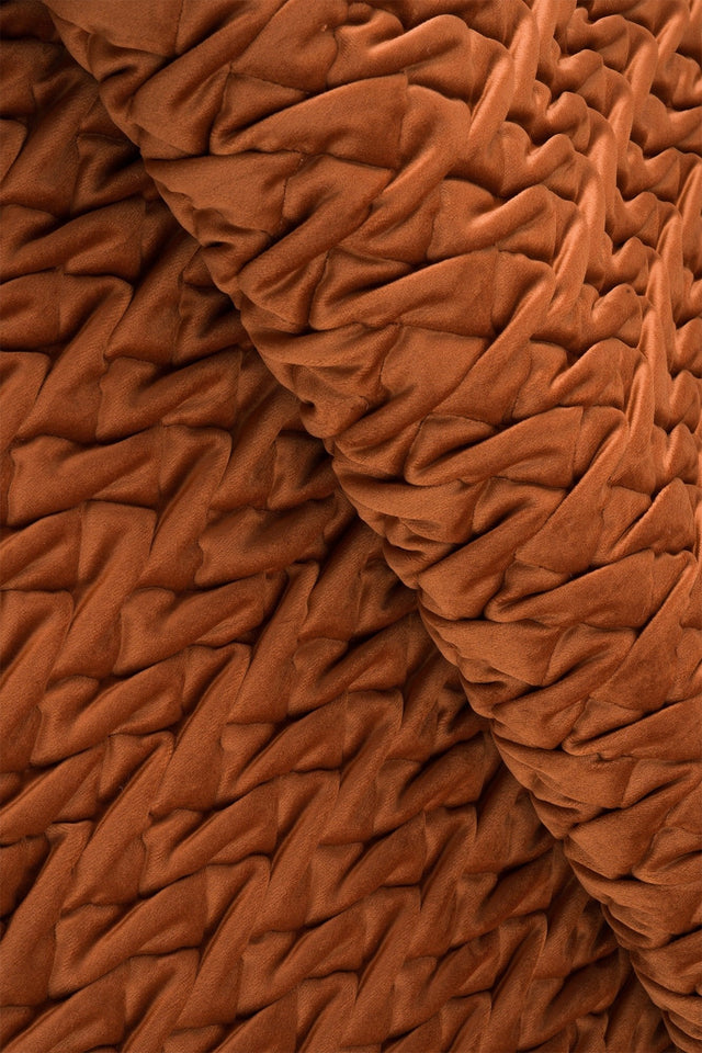 Djup rostorange magic deluxe p300 – quiltad velour med flätmönster (bild 1 av 5)