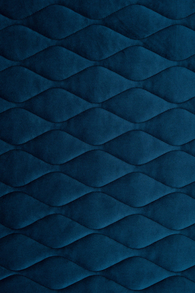 Mörk petrolblå magic velvet 3D – kviltad velour med bladmönster (bild 2 av 8)