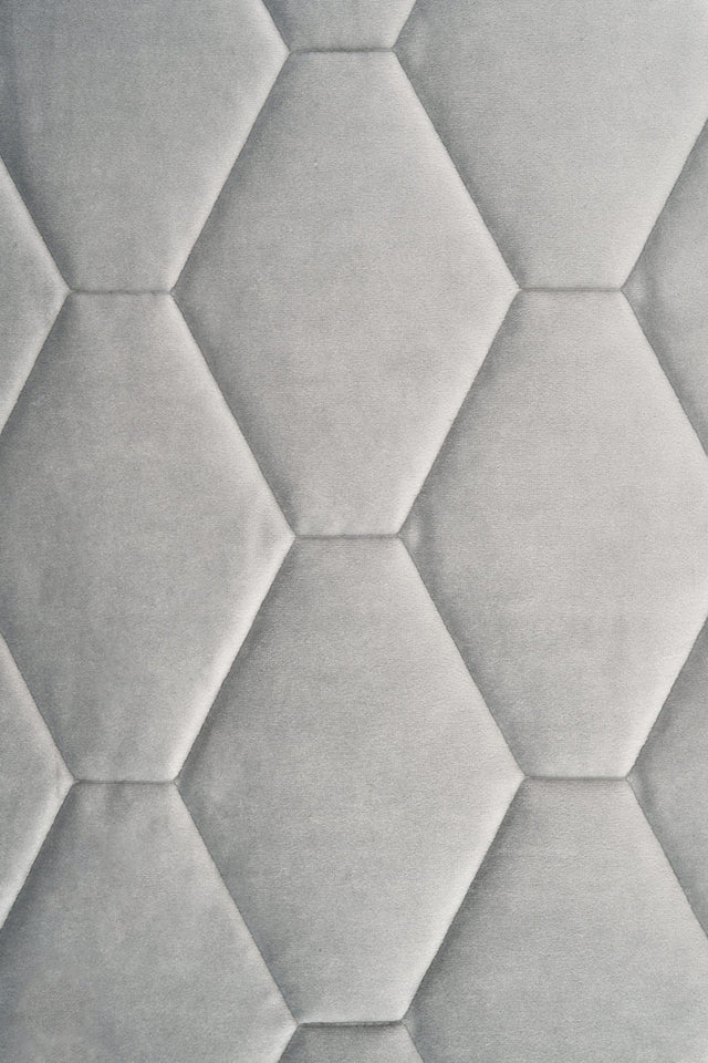 Lugn stengrå magic velvet 3D – quiltad velour med sexkantsmönster (bild 2 av 8)