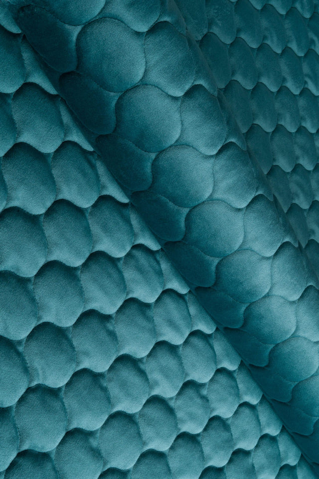 Djup lagunturkos magic velvet 3D – quiltad velour med droppmönster (bild 1 av 8)