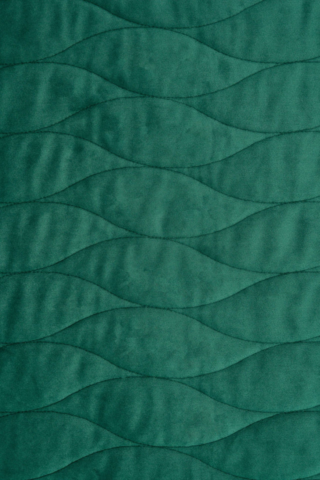 Mörk smaragdgrön magic velvet 3D – quiltad velour med vågmönster (bild 2 av 8)