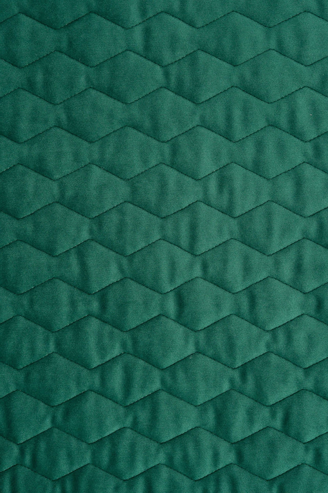 Mörk smaragdgrön magic velvet 3D – quiltad velour med sicksackmönster (bild 2 av 8)