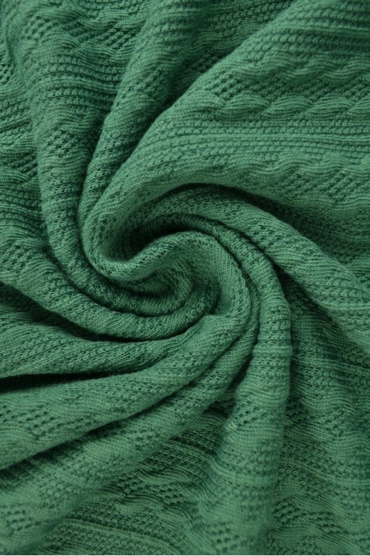 Mörkgrön kabelstickad jacquard (bild 1 av 2)