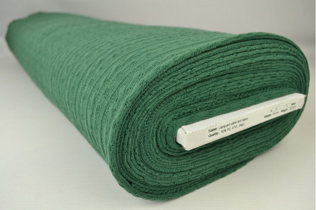 Mörkgrön kabelstickad jacquard (bild 2 av 2)