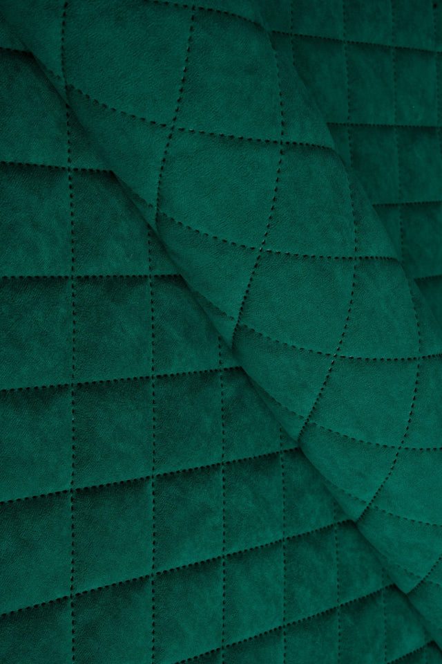 Klar malakitgrön Uttario velvet 3D – quiltad velour med solfjädersmönster (bild 1 av 3)