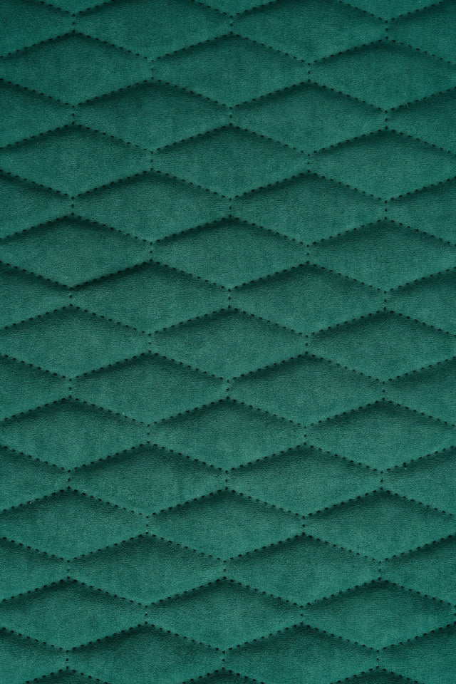 Dämpad grangrön Uttario velvet 3D – quiltad velour med bladmönster (bild 2 av 3)