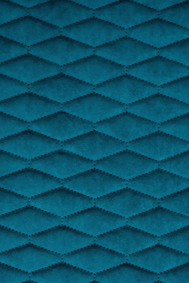 Mörk fjordblå Uttario velvet 3D – kviltad velour med bladmönster (bild 2 av 3)