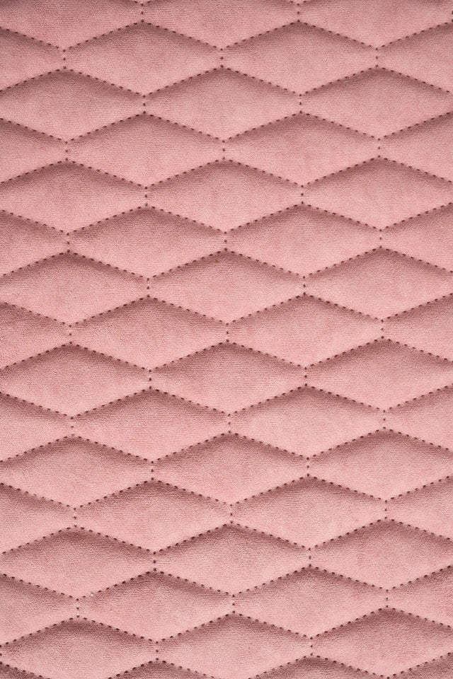 Mjuk korallrosa Uttario velvet 3D – quiltad velour med bladmönster (bild 2 av 3)