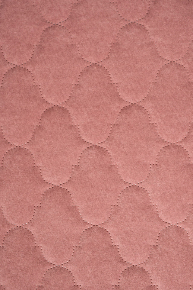 Mjuk korallrosa Uttario velvet 3D – quiltad velour med bubbelmönster (bild 2 av 3)