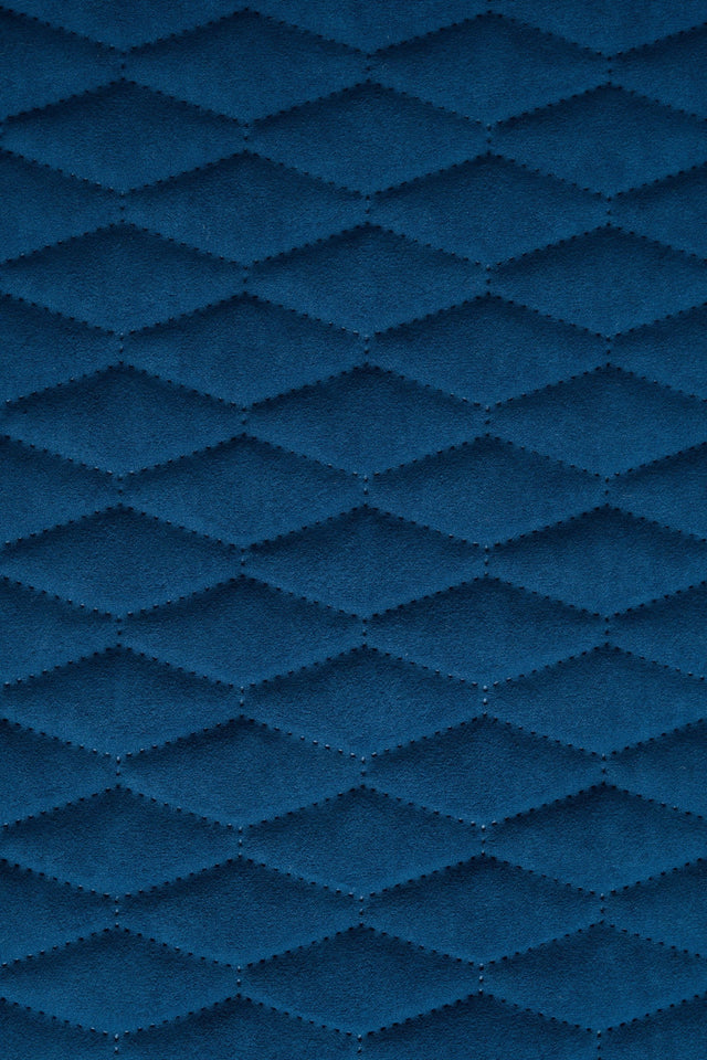 Mörk safirblå Uttario velvet 3D – quiltad velour med bladmönster (bild 2 av 3)