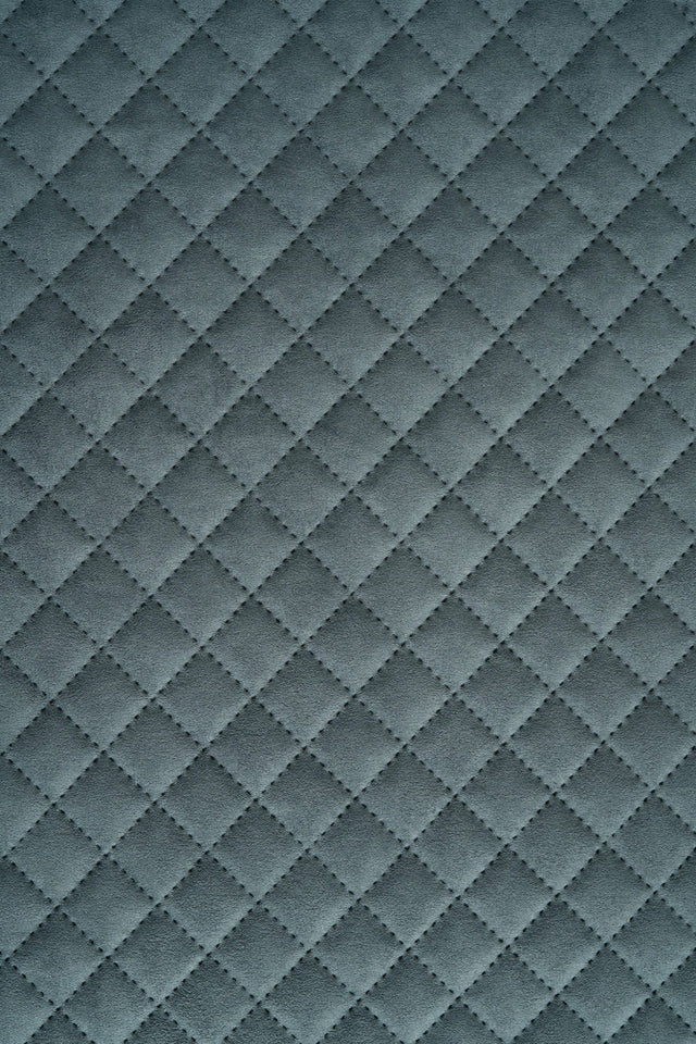 Mörk stormgrå Uttario velvet 3D – quiltad velour med rutmönster (bild 2 av 3)