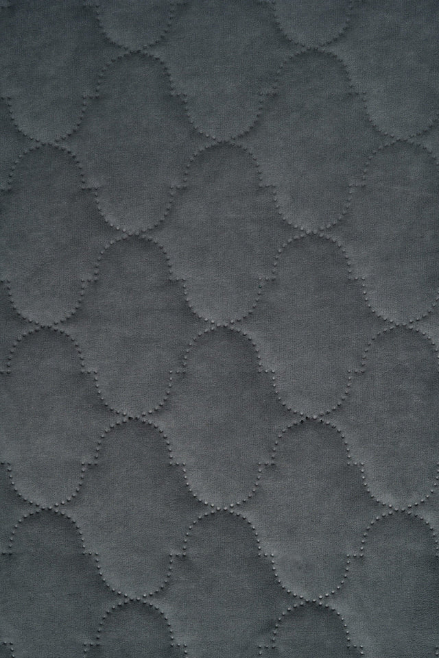 Mörk stormgrå Uttario velvet 3D – quiltad velour med bubbelmönster (bild 2 av 3)