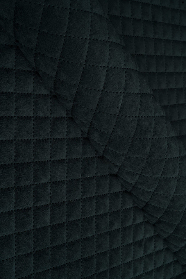 Mörk grafitsvart Uttario velvet 3D – kviltad velour med rutmönster (bild 1 av 3)