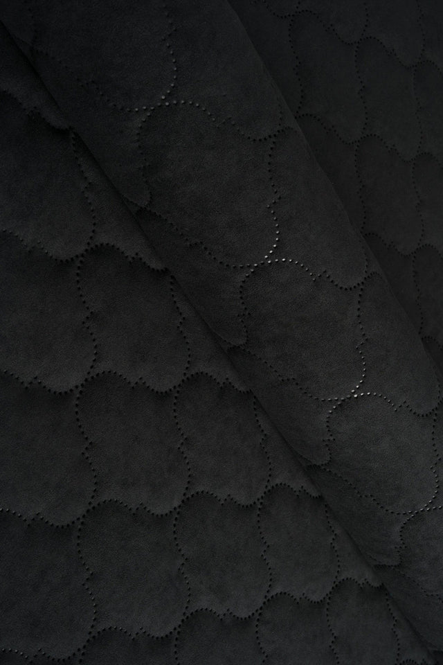 Mörk grafitsvart Uttario velvet 3D – kviltad velour med bubbelmönster (bild 1 av 3)