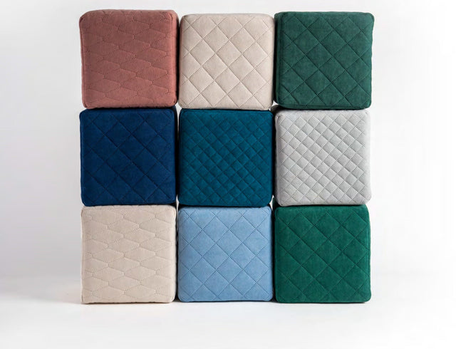 Dämpad grangrön Uttario velvet 3D – quiltad velour med bubbelmönster (bild 3 av 3)
