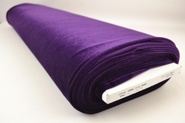 Mörklila velour med stretch – mjuk stickad kvalitet (bild 2 av 6)