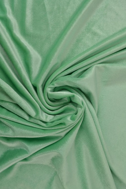 Pastellgrön velour med stretch – mjuk stickad kvalitet (bild 1 av 6)