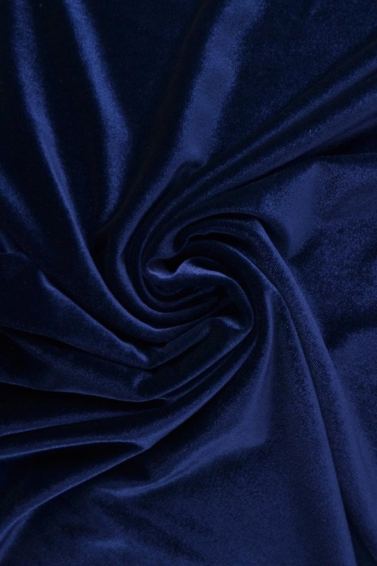 Navyblå velour med stretch – mjuk stickad kvalitet (bild 1 av 6)