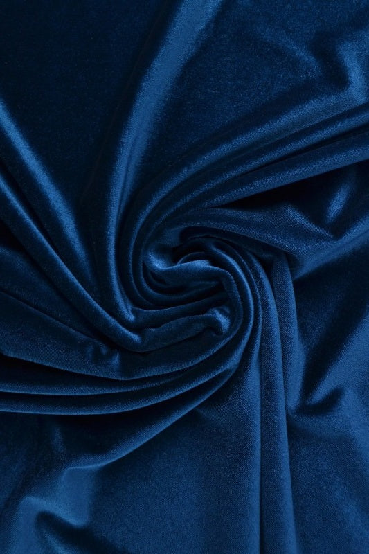 Mörk petrolblå velour med stretch – mjuk stickad kvalitet (bild 1 av 6)