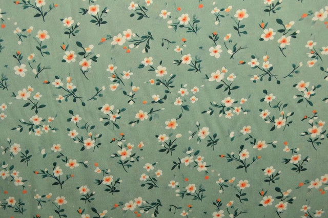 Svart & flerfärgat viscosetyg med smått blommtryck (bild 3 av 9)