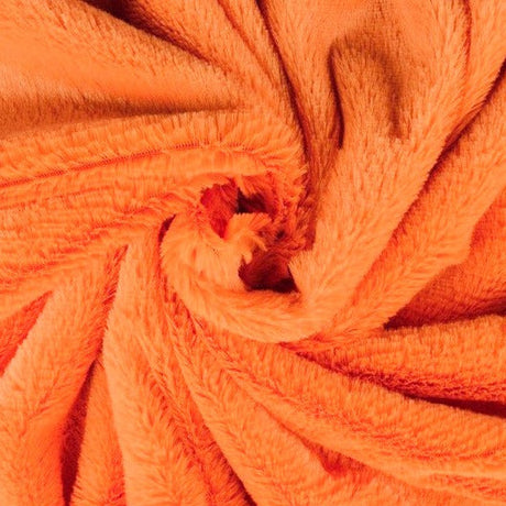 Orange mjuk plysch – 10 mm lugg & tvärsgående stretch (bild 1 av 5)