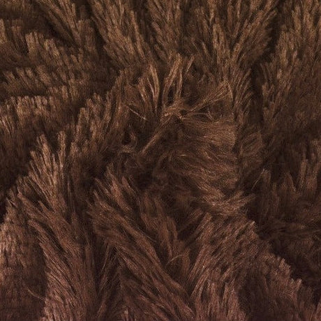 Brun långhårig plysch – 30 mm lugg & tvärsgående stretch (bild 1 av 5)