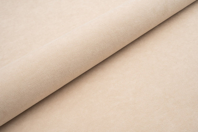 Beige tjock matt velour möbeltyg med fleecebaksida (bild 1 av 3)