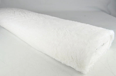 Vit mjuk plysch – 10 mm lugg & tvärsgående stretch (bild 2 av 5)