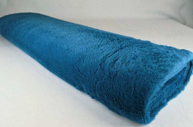Petrolblå mjuk plysch – 10 mm lugg & tvärsgående stretch (bild 2 av 5)
