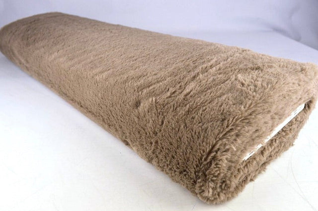 Taupe mjuk plysch – 10 mm lugg & tvärsgående stretch (bild 2 av 5)