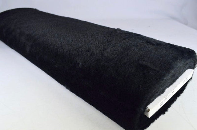 Svart mjuk plysch – 10 mm lugg & tvärsgående stretch (bild 2 av 5)