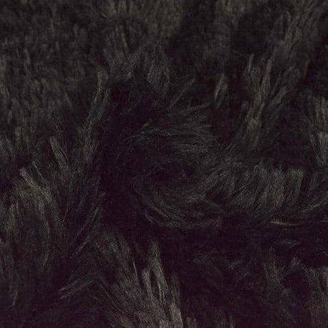 Svart långhårig plysch – 30 mm lugg & tvärsgående stretch (bild 1 av 5)
