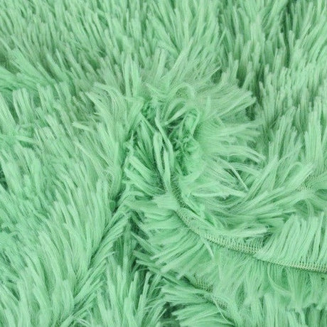 Mintgrön långhårig plysch – 30 mm lugg & tvärsgående stretch (bild 1 av 5)